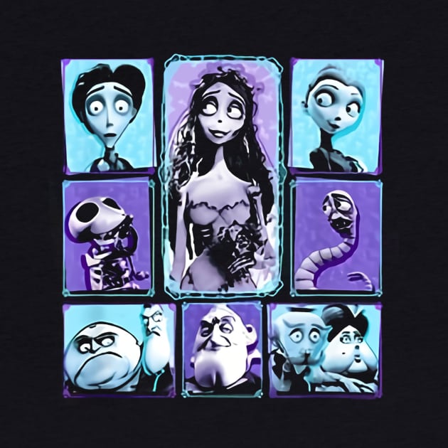 Corpse Bride Main Characters Panels Group Shot by Leblancd Nashb